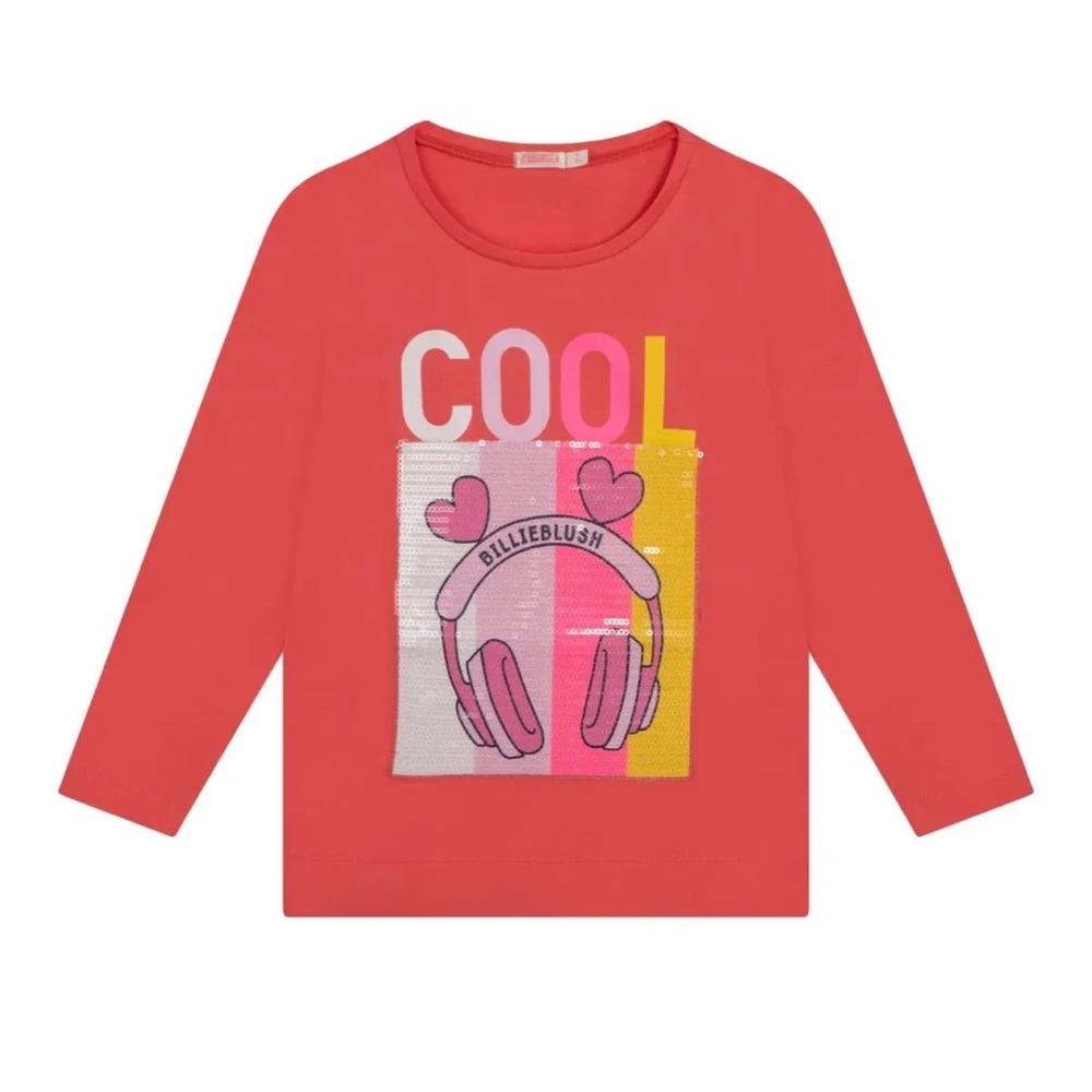 (NWT) Billieblush headphone sequin graphic tee